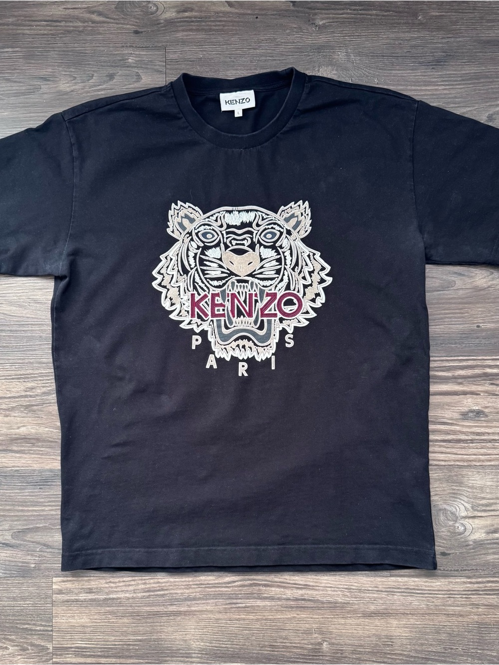 Kenzo Black Tee with Embroidery